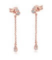Circle CZ Stone With Chain Drop Earring Stud STS-5549